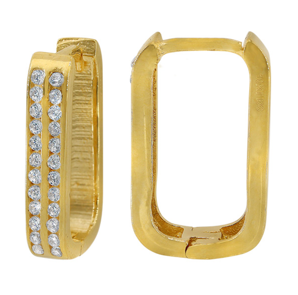 Double Diamond Clip Hoop