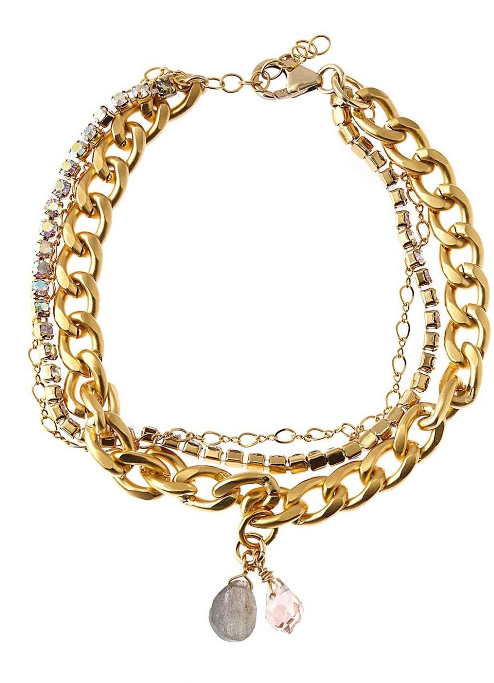 Labradorite Matte Charm Bracelet