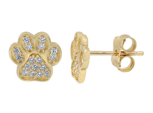 Gold Paw Earrings